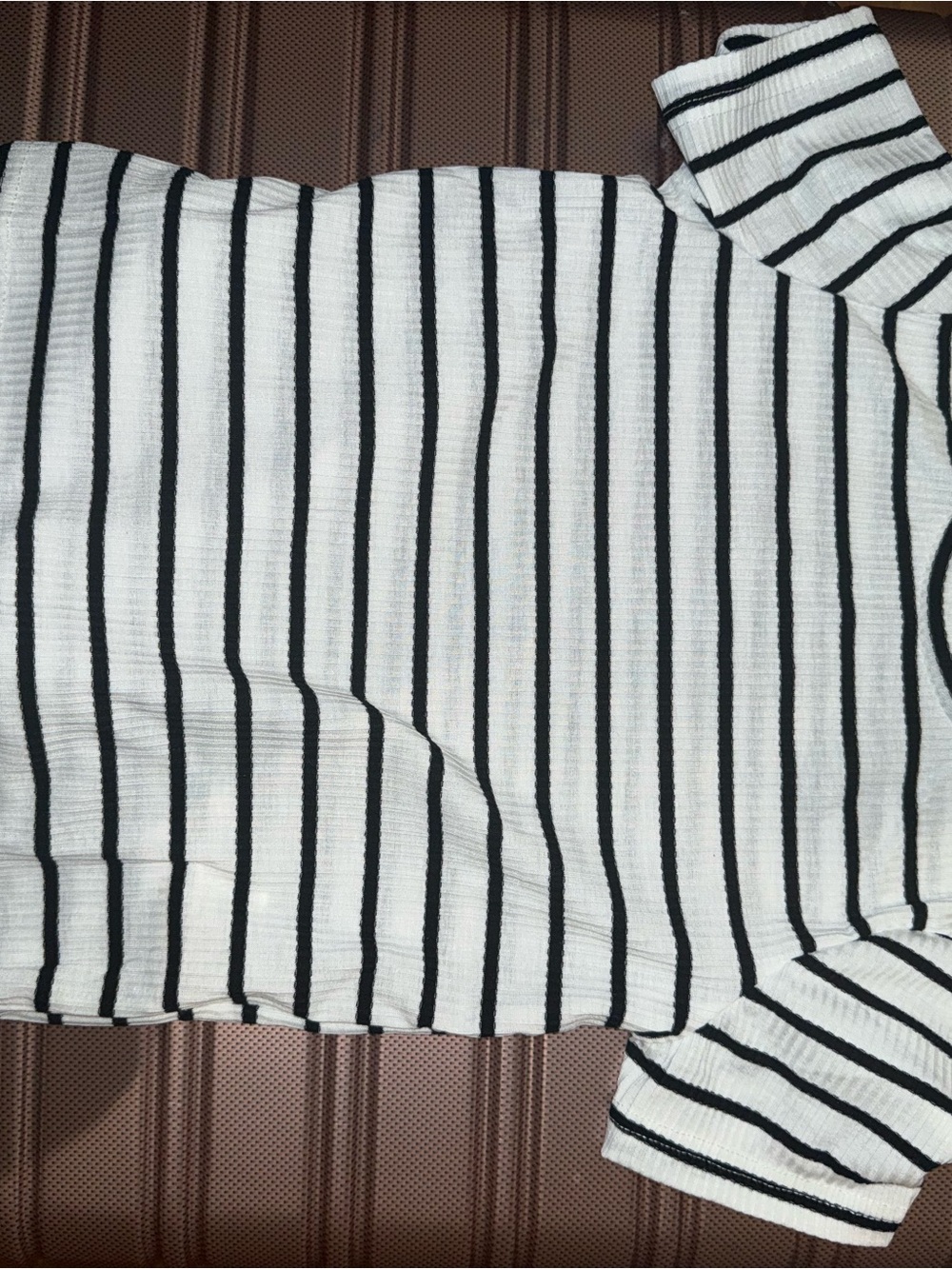Women’s Black & White Striped Short Sleeve Top
